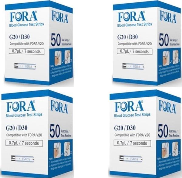 Fora G20 Şeker Ölçüm Strip Çubuğu 4 Kutu - 200 Adet - Image 1