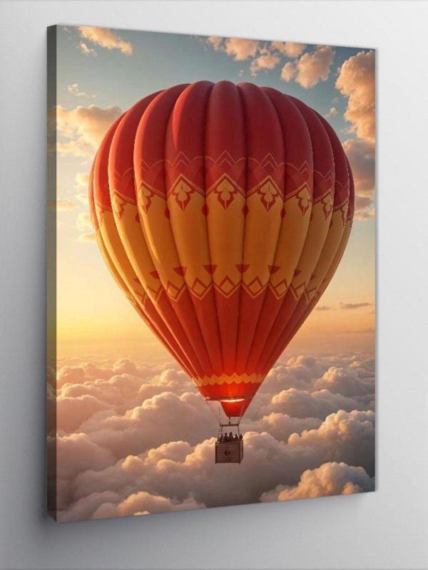 Tablomega Kanvas Tablo Bulutların Üzerinde Uçan Balon - Image 1