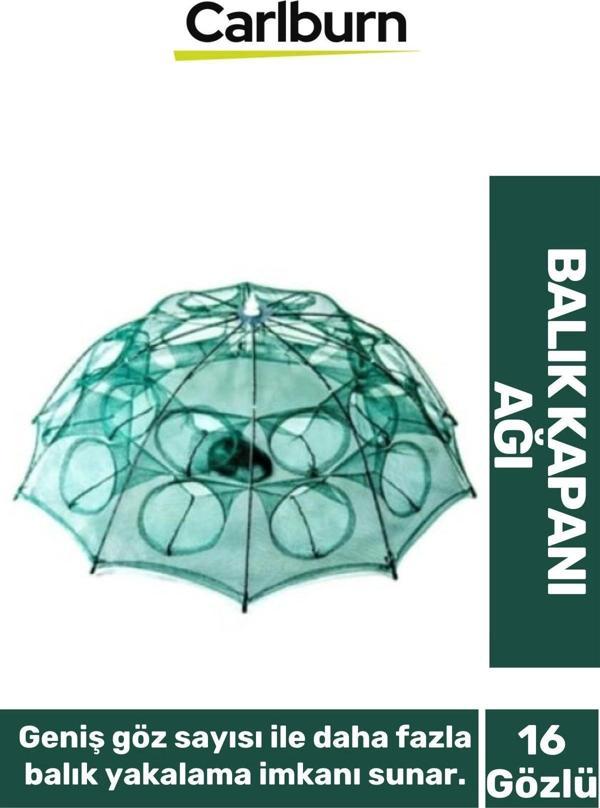 Premium Dayanıklı Özel Fermuarlı Yem Bölmeli Pratik Kolay Kurulum 16 Gözlü Kuş Balık Ağı - Image 1