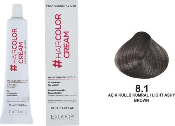Exodor Hair Color Cream Light Ashy Brown 8.1 60 Ml x 3 3 Adet - Image 1
