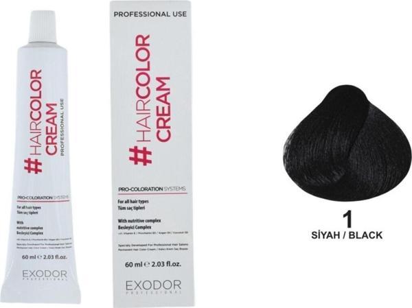 Exodor Saç Boyası 1 Black/Siyah 60 Ml x 6 6 Adet - Image 1