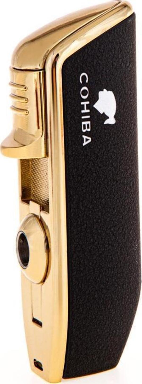 Cohiba 3 Pürmüz Alevli Mat Siyah Yan Ağız Puro Çakmak - Image 1