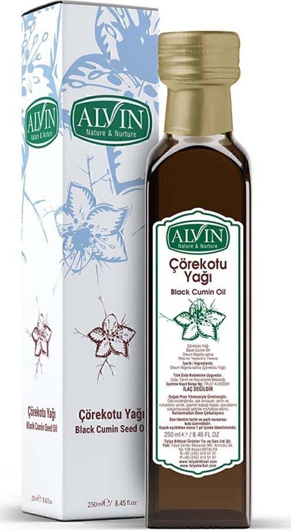 Alvin Çörekotu Yağı Soğuk Sıkım Doğal Yüksek Timokinon 250 Ml - Image 1
