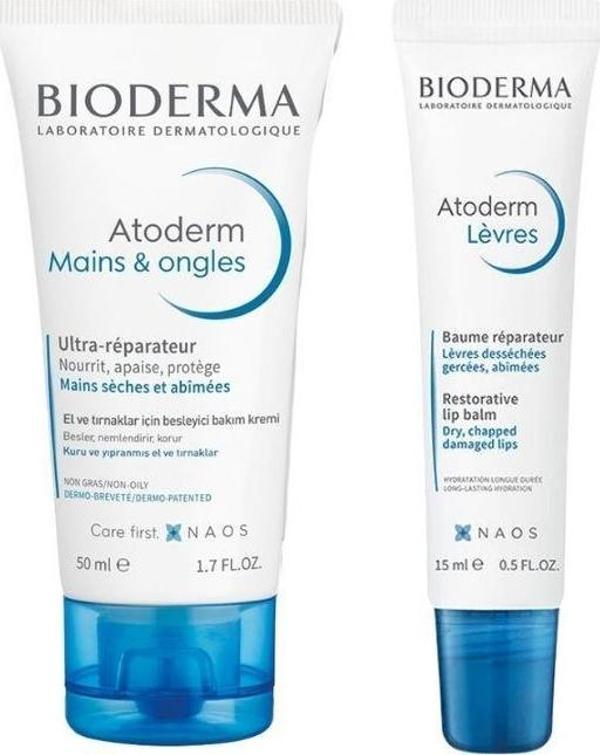 Bioderma Atoderm Hand Cream 50 ml + Lip Balm 15 ml Kofre - Image 1