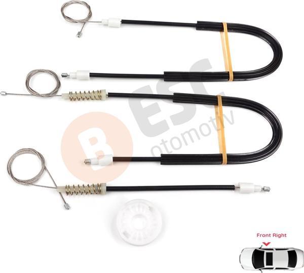 Citroen C5 MK1 DC DE 2000-2007 9222J5 İçin Ön Sağ Kapı Cam Kriko Tamir Seti - Image 1