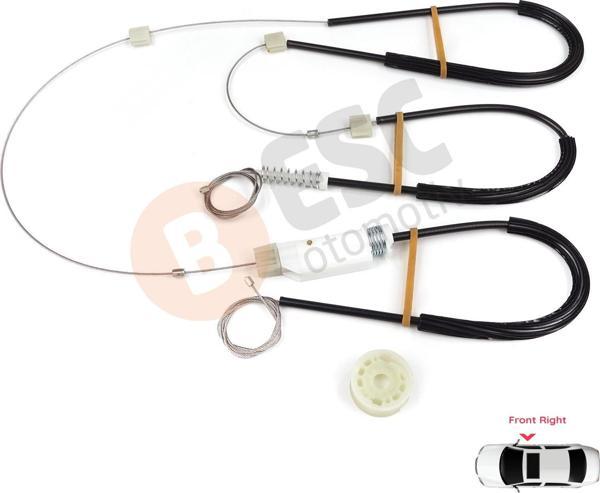 VW CC Passat CC 357 358 2008-2017 4-Kapı  3C8837462 İçin Ön Sağ Kapı Cam Kriko Tamir Seti - Image 1