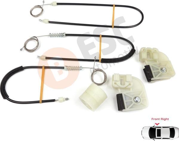 VW Transporter T5 T6 Caravelle Multivan 2003-2024 7H0837754 İçin Ön Sağ Kapı Cam Kriko Tamir Seti - Image 1