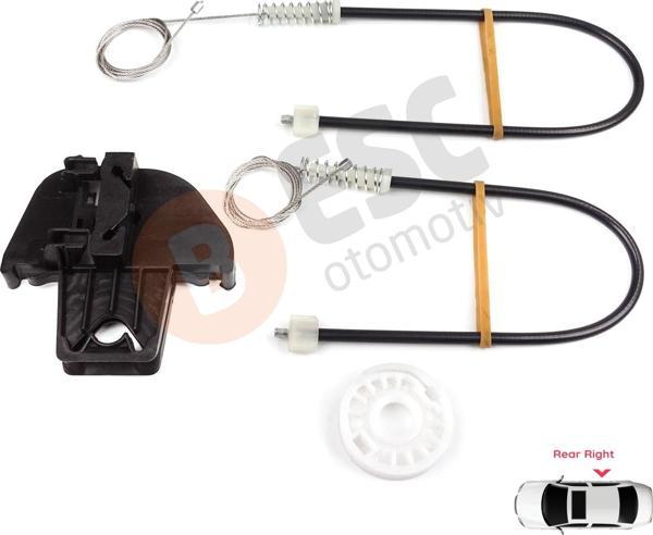 VW Touran MK1 1T1 1T2 1T3 2003-2015 1T0839462 İçin Arka Sağ Kapı Cam Kriko Tamir Seti - Image 1