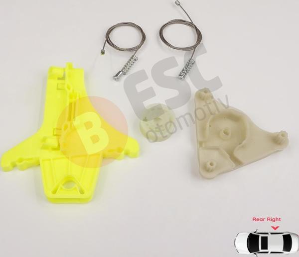 VW Passat B6 3C2 3C5 B7 362 365 2010-2015 4/5 Kapı 3C4839756 İçin Arka Sağ Kapı Cam Tamir Seti	 - Image 1