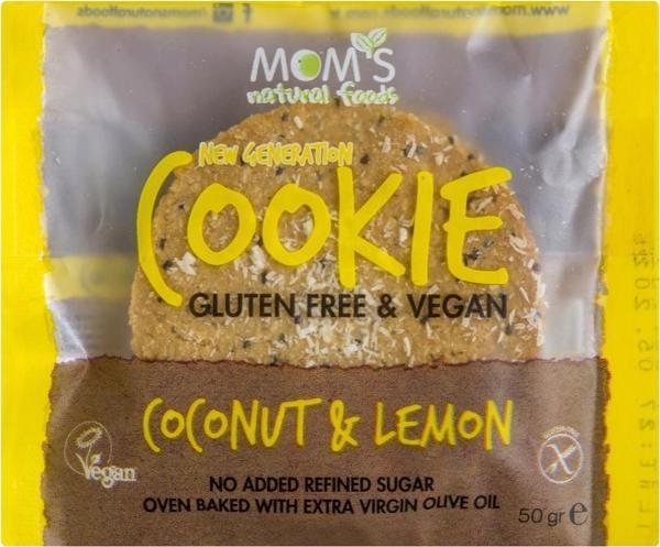 Mom's Natural Foods Cookıe Gluten Free & Vegan Coconut & Lemon 50g e - Image 1