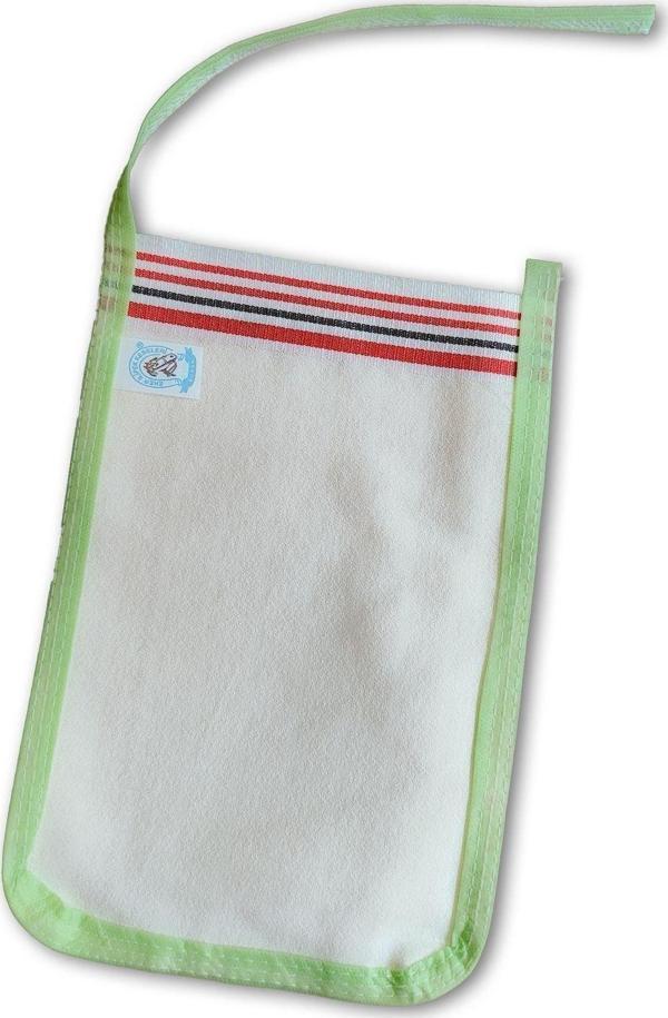Eker Gökkuşağı Serisi-Yeşil Biyeli Kese -Banyo Ve Duş Kesesi-Doğal Özel Dokuma Standart Kese - Image 1