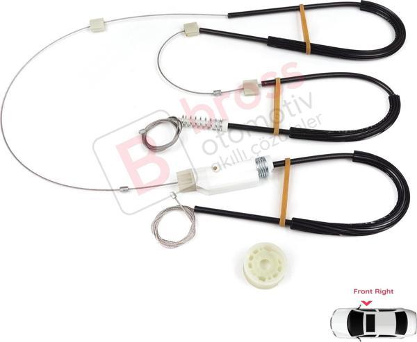 VW CC Passat CC 357 358 2008-2017 4-Kapı  3C8837462 İçin Ön Sağ Kapı Cam Kriko Tamir Seti - Image 1