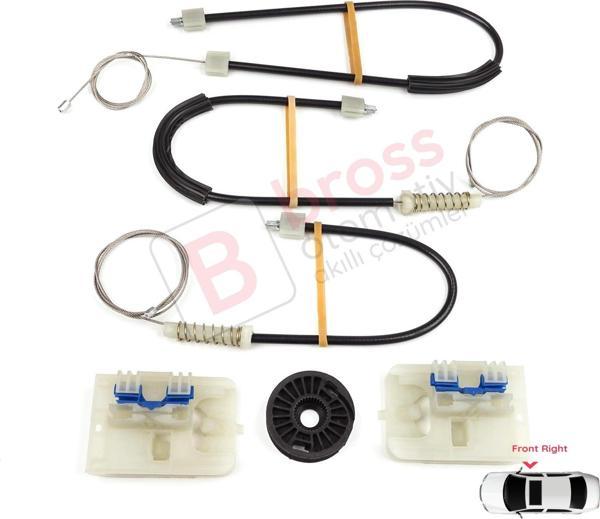 VW Passat B8 3G CB Magotan B8L 3G0837462 İçin Ön Sağ Kapı Cam Kriko Tamir Seti - Image 1