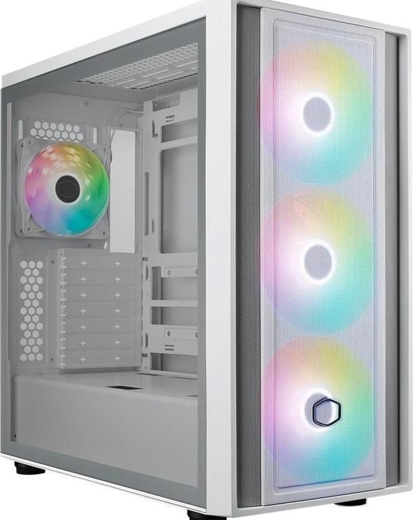 Cooler Master MasterBox 600 ARGB Tempered Glass White USB 3.2 E-ATX Mid Tower Kasa - Image 1
