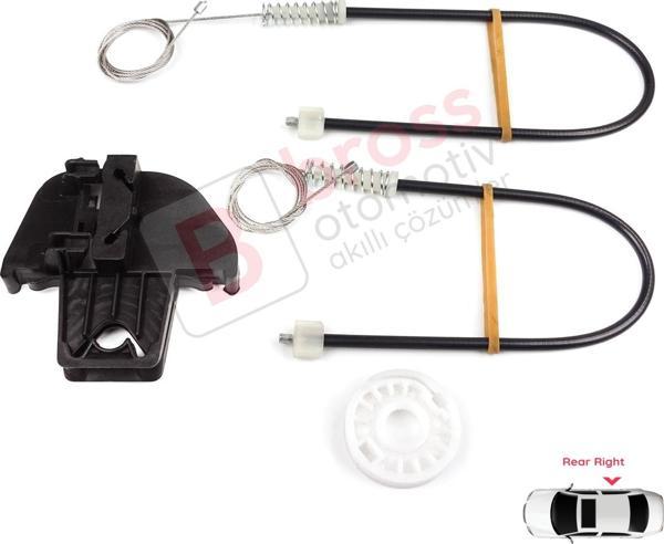 VW Touran MK1 1T1 1T2 1T3 2003-2015 1T0839462 İçin Arka Sağ Kapı Cam Kriko Tamir Seti - Image 1