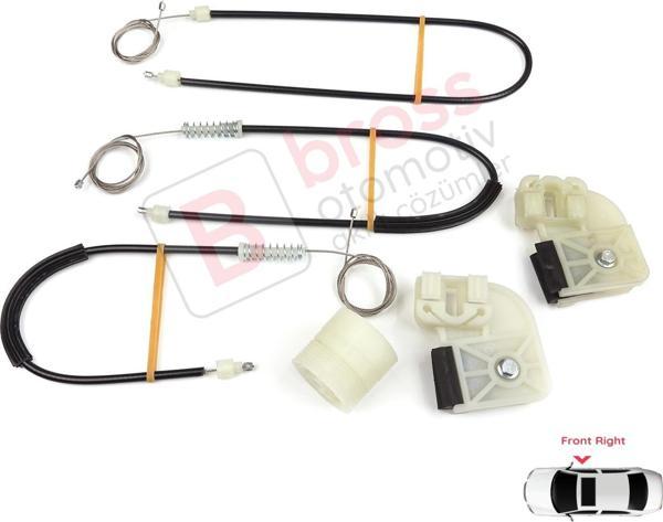 VW Transporter T5 T6 Caravelle Multivan 2003-2024 7H0837754 İçin Ön Sağ Kapı Cam Kriko Tamir Seti - Image 1