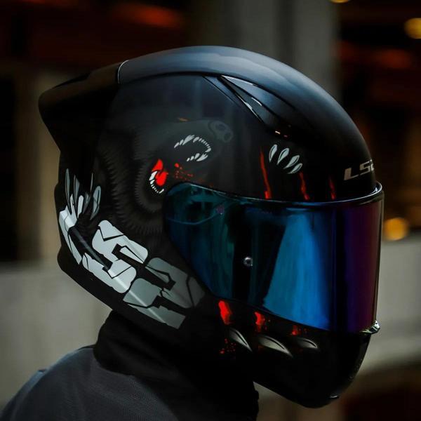 Ls2 Rapid 2 Clawn Race Full Face Motosiklet Kaskı Yarış Spoiler +  Şeffaf + Gökkuşağı Vizörlü - Image 1