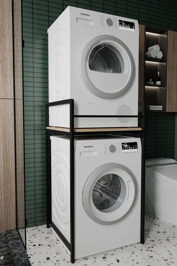 Sundra Banyo Dolabı Çamaşır ve Kurutma Makinesi Dolabı Meşe - Image 1