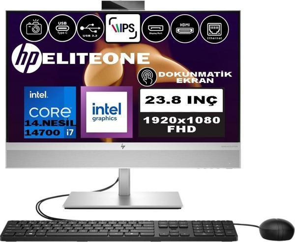 Hp Eliteone 840 G9 Intel® Core I7 14700 64GB Ddr5 4tb SSD Fhd 23.8" IPS Dokunmatik W11PRO 99A51ETW20+ZETTABELLEK - Image 1