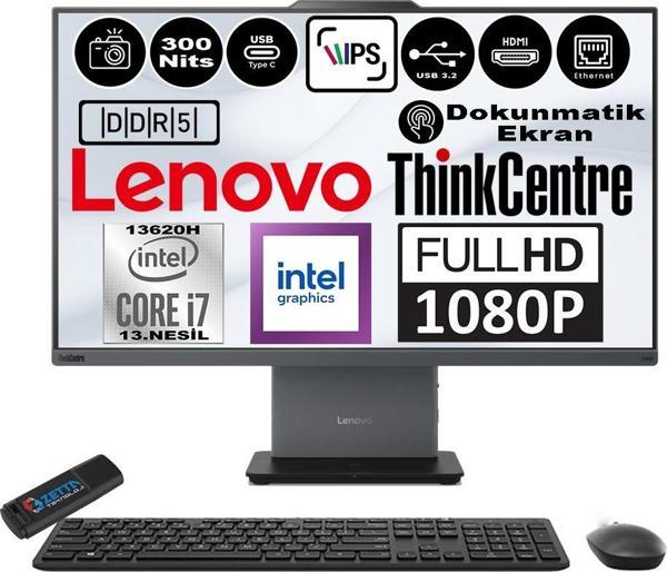 Lenovo Thinkcentre Neo 27 50A Gen5 Intel Core I7 13620H 32GB Ddr5 4tb SSD Windows 11 Home Intel® UHD Graphics 27" Dokunmatık Fhd All In One Bilgisayar 12SA0013TRH10 + Zetta Flash Bellek - Image 1
