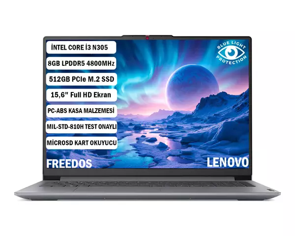 Lenovo Ideapad Slim 3 Intel Core i3 N305 8GB 512GB SSD Freedos 15.6" FHD 82XB00B4TX - Image 1