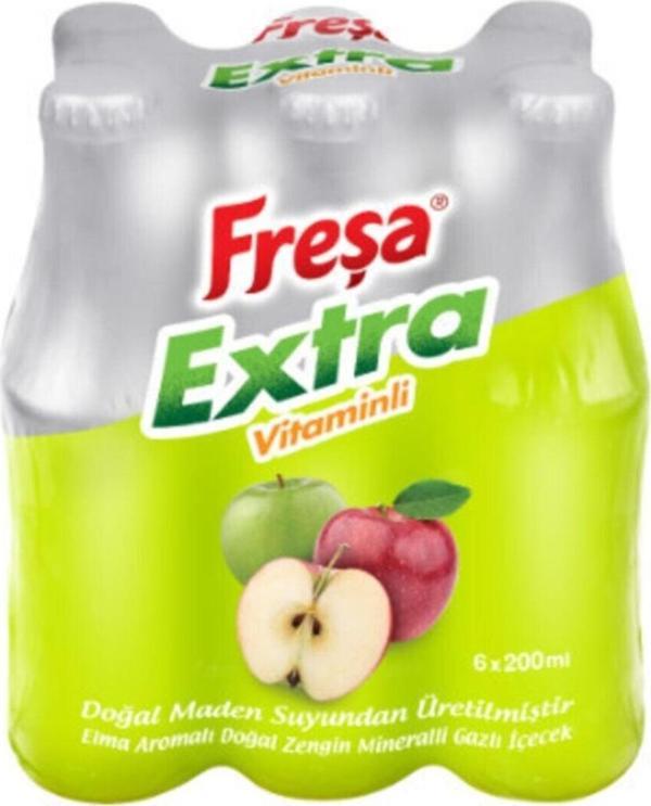 Freşa Extra Vitaminli Elma Aromalı Maden Suyu 6'Lı 200 Ml - Image 1