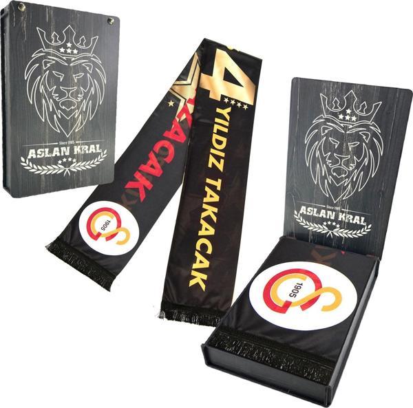 Galatasaray Orijinal Lisanslı Unisex Şal Atkı Özel Ahşap Kutulu - Image 1