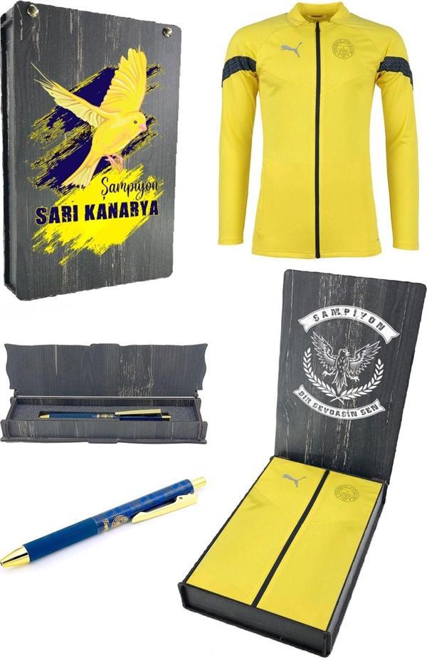 Fenerbahçe Orijinal Tam Fermuar A Takım Sweat + Kalem Set Ahşap Kutulu - Image 1