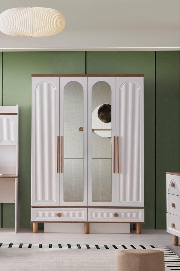 Avm 24 Avm 24 - %100 Mdf - Aytaşı - Bohem Craft 4 Kapaklı Aynalı Gardırop - Image 1