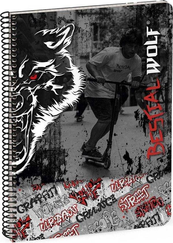 Busquets Bestial Wolf Çizgili A5 Defter 80 Yaprak 20751052500 - Image 1