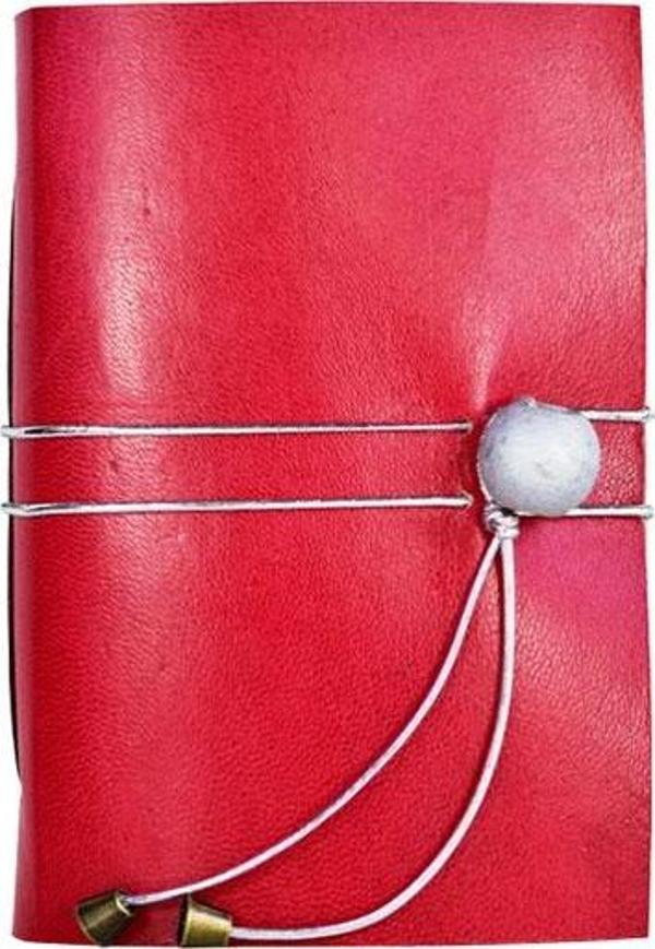 Deffter Krafton Deri Boncuklu Çizgisiz Defter - Image 1