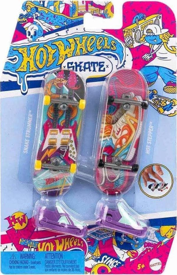 Hot Wheels Skate Retro Temalı İkili Parmak Kaykay ve Ayakkabı Paketleri HXL17-HXL19 - Image 1