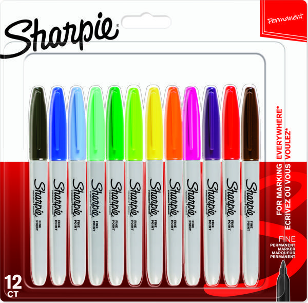 Sharpie Fine Permanent Karışık Renk 12li Blister 1986052 - Image 1