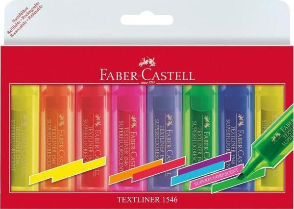 Faber Castell Şeffaf Gövde Fosforlu Kalem 6+2 Poşet 154662 - Image 1