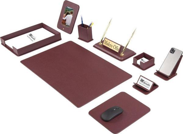Makro Ofis Dora Sümen Takımı 11 Parça Bordo - Image 1