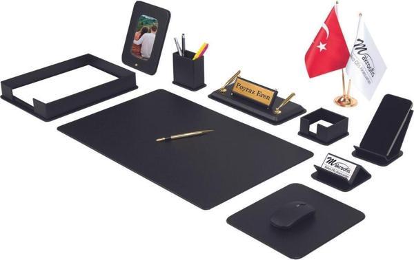 Makro Ofis Dora Sümen Takımı 12 parça siyah Full Set - Image 1
