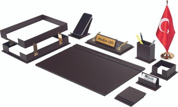 Makro Ofis Liya Sümen Takımı 11 Parça kahve - Image 1