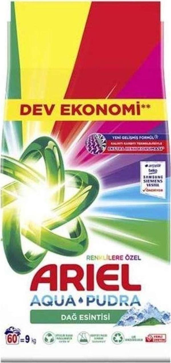 Ariel 9 Kg Dağ Esintisi Aqua Pudra Renklilere Özel - Image 1