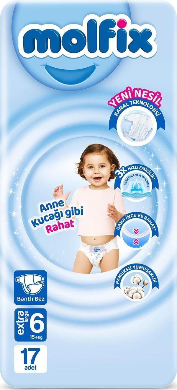Molfix 3D Standart Paket Extra Large No:6 17 Adet Bebek Bezi Standart-6 - Image 1