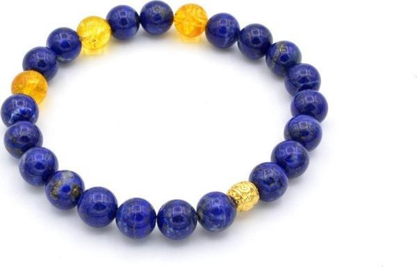 Hakiki Doğal Lapis Lazuli ve Sitrin Taşı Bileklik 1.Kalite 001 - Image 1