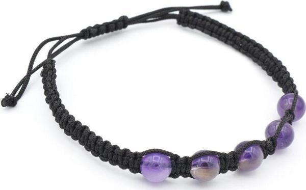 Hakiki Makrome Model Doğal Ametist Taşı Bileklik 003 - Image 1