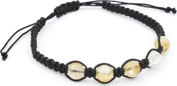 Hakiki Makrome Model Doğal Sitrin Taşı Bileklik 002 - Image 1