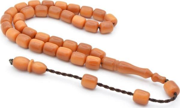 Sistemli Fıçı Kesim Bilek Boy Turuncu Fiber Tesbih - Image 1