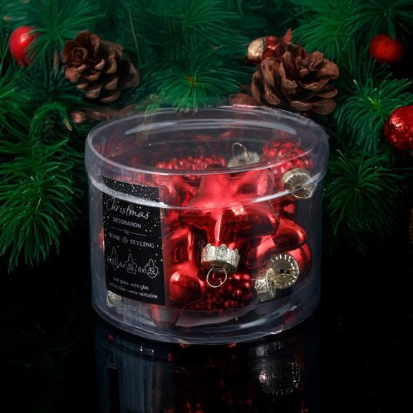 Koopman New Year 12 Parça Yılbaşı Süs Red Mix 40 mm - Image 1