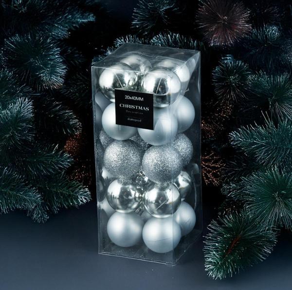 Koopman New Year 20 Parça Yılbaşı Topu Platin 40 mm - Image 1