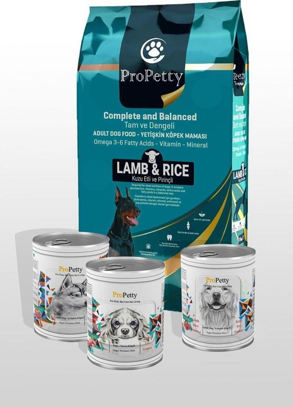 Propetty Kuzu Etli Ve Pirinçli Kuru Köpek Maması 15 Kg + 1 Adet 415 Gr Konserve - Image 1