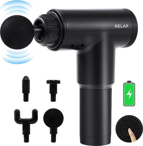 Relax Sporcu 4 Başlıklı Şarjlı Titreşimli Masaj Tabancası - Image 1