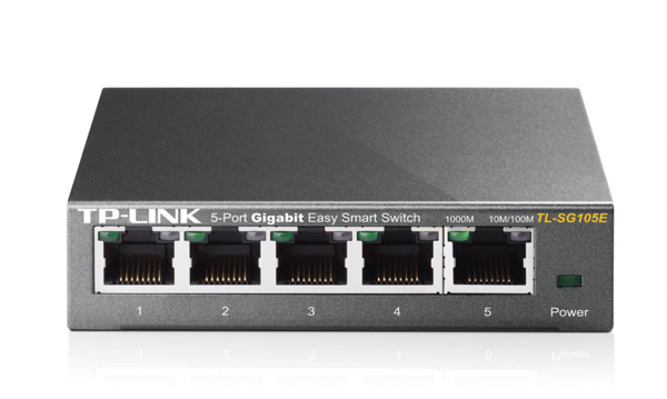 TP-LINK TL-SG105E, 5 Port, GigaBit, Easy Smart, Yönetilebilir, Masaüstü Switch - Image 1