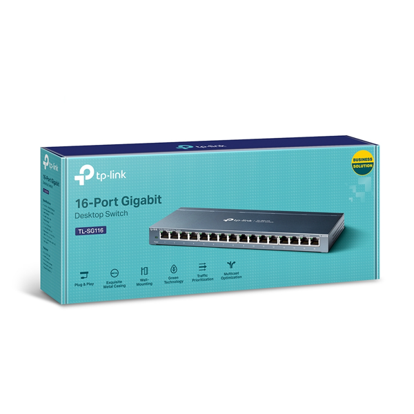 TP-LINK TL-SG116(UN) V2 16 Port GigaBit Metal KasaSwitch - Image 1