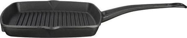 Lava Döküm Grill Tava Metal Saplı Siyah 26x26 cm - Image 1